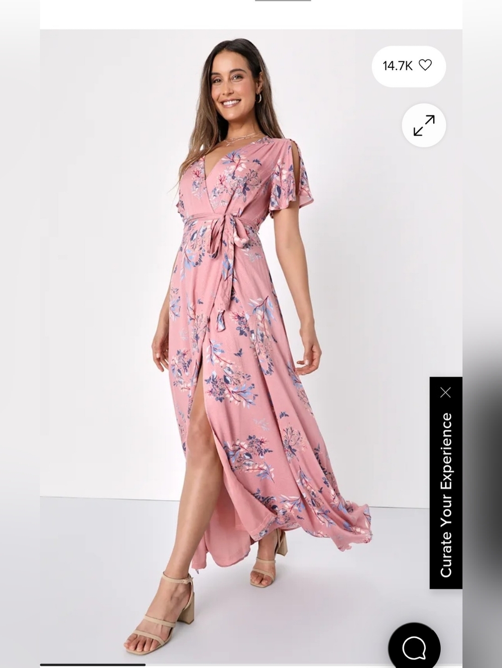 Fiorire Rose Floral Print Wrap Maxi Dress